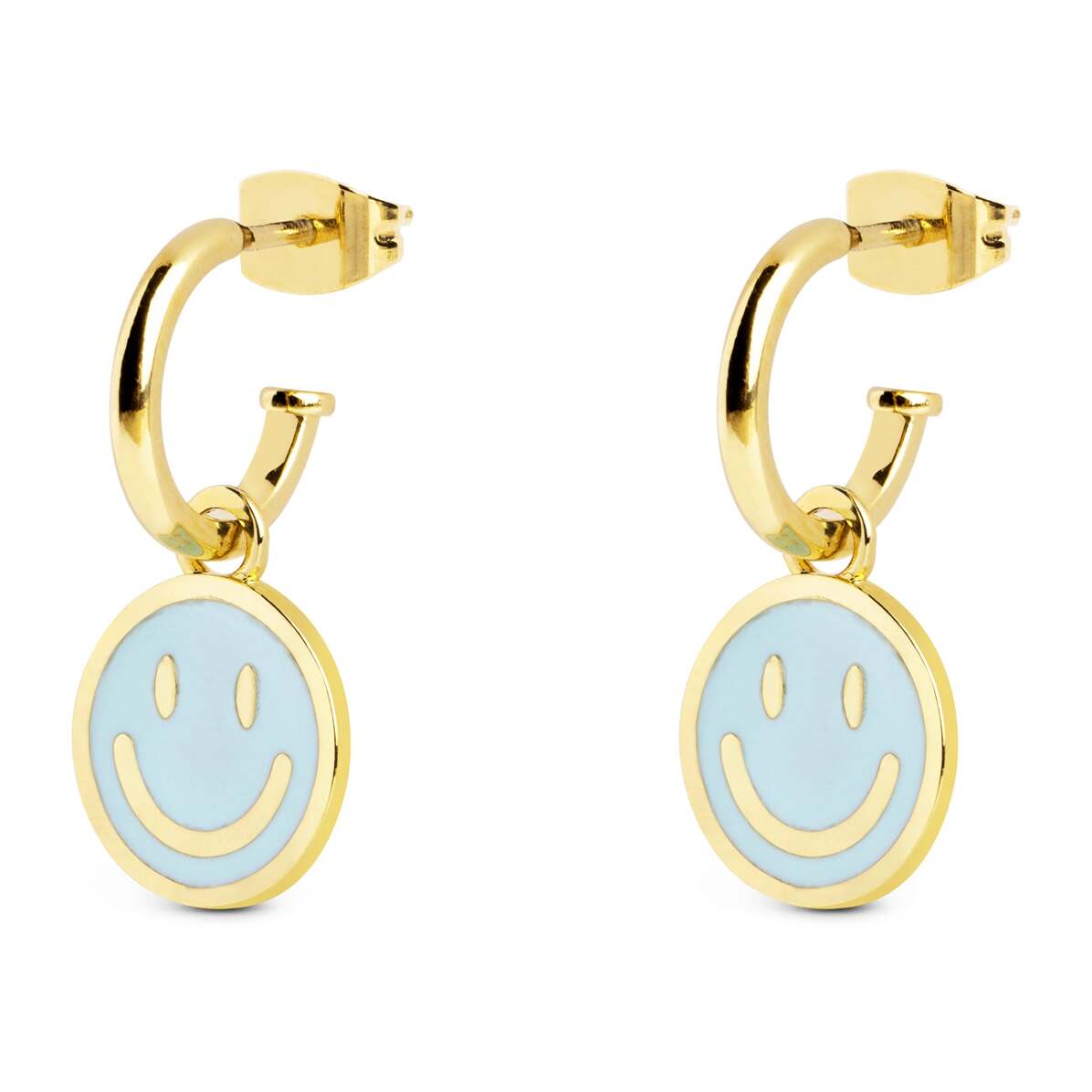 Pendientes Aro Smiley Sky Enamel Baño Oro