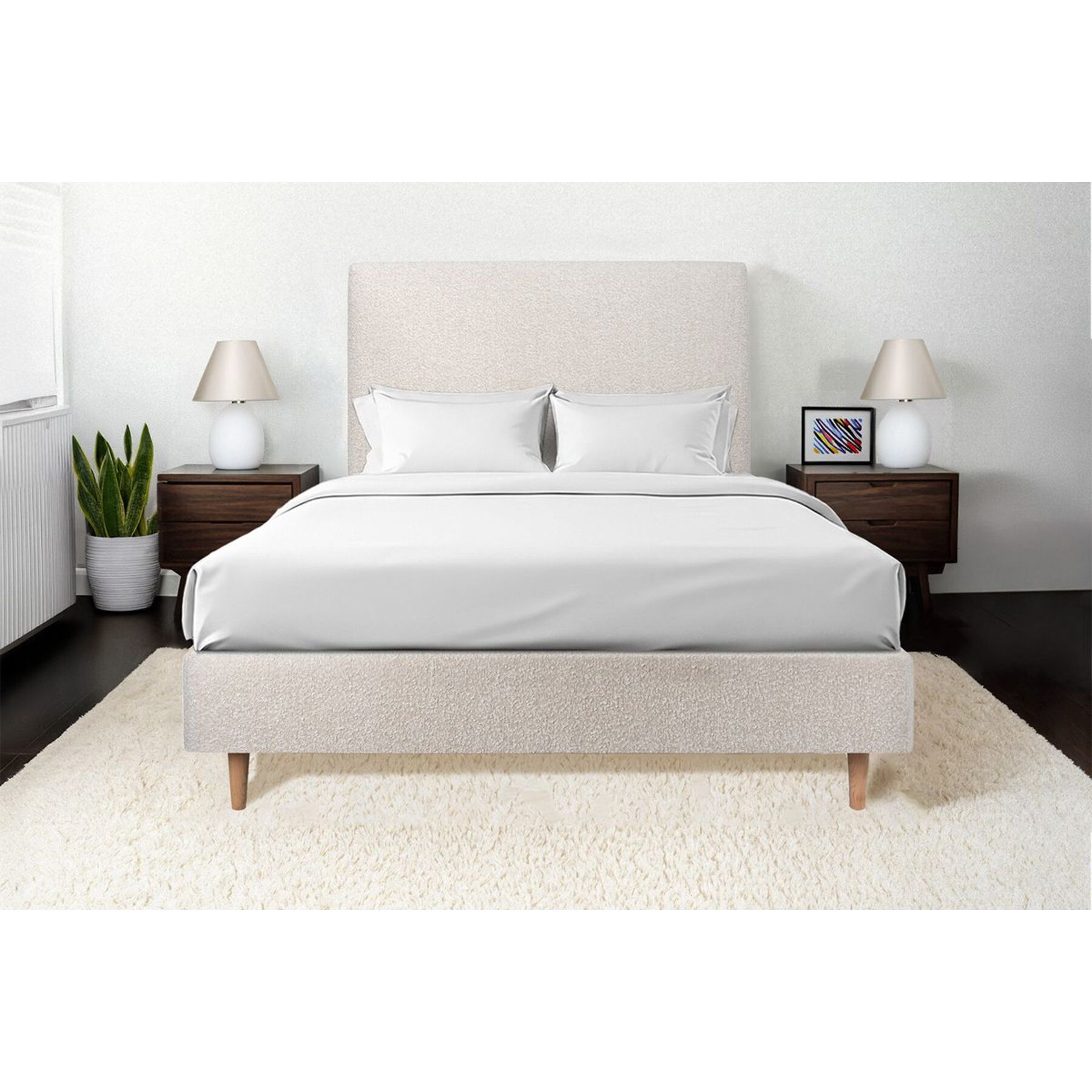 Sommier Tapissier Bouclette Ep20 - pieds bois