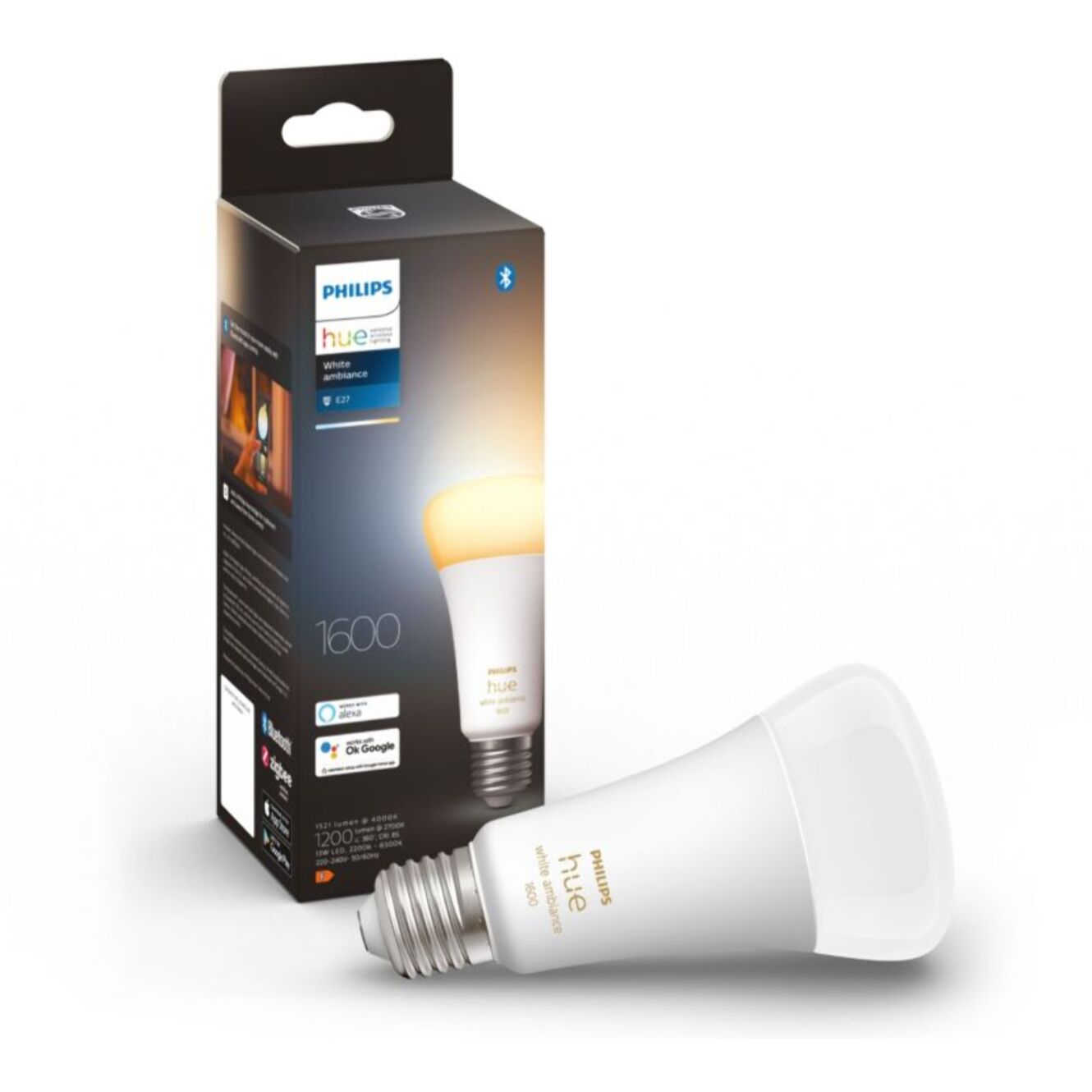 Ampoule LED connectée PHILIPS HUE E27 White Ambiance 100W