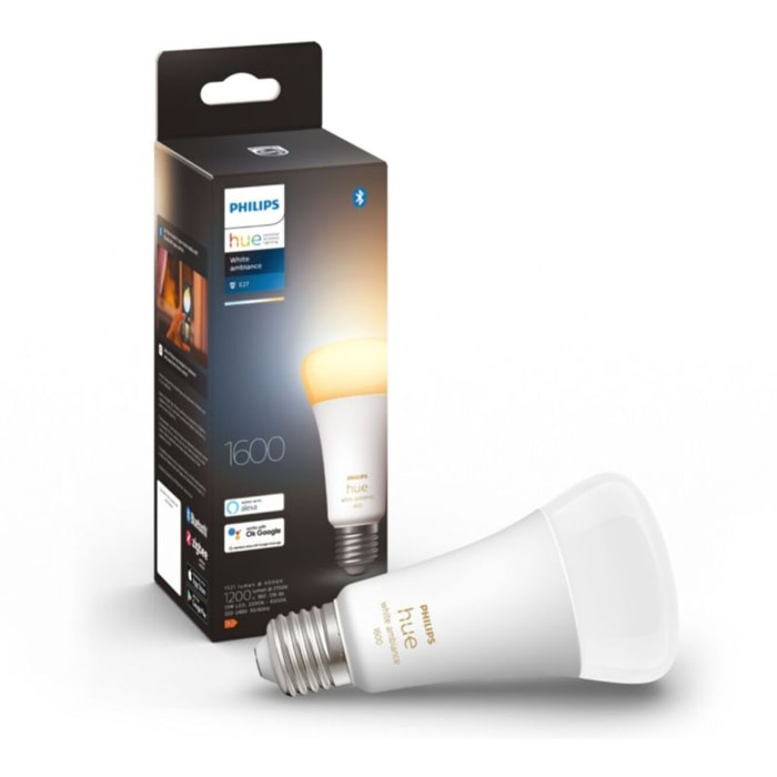 Ampoule LED connectée PHILIPS HUE E27 White Ambiance 100W