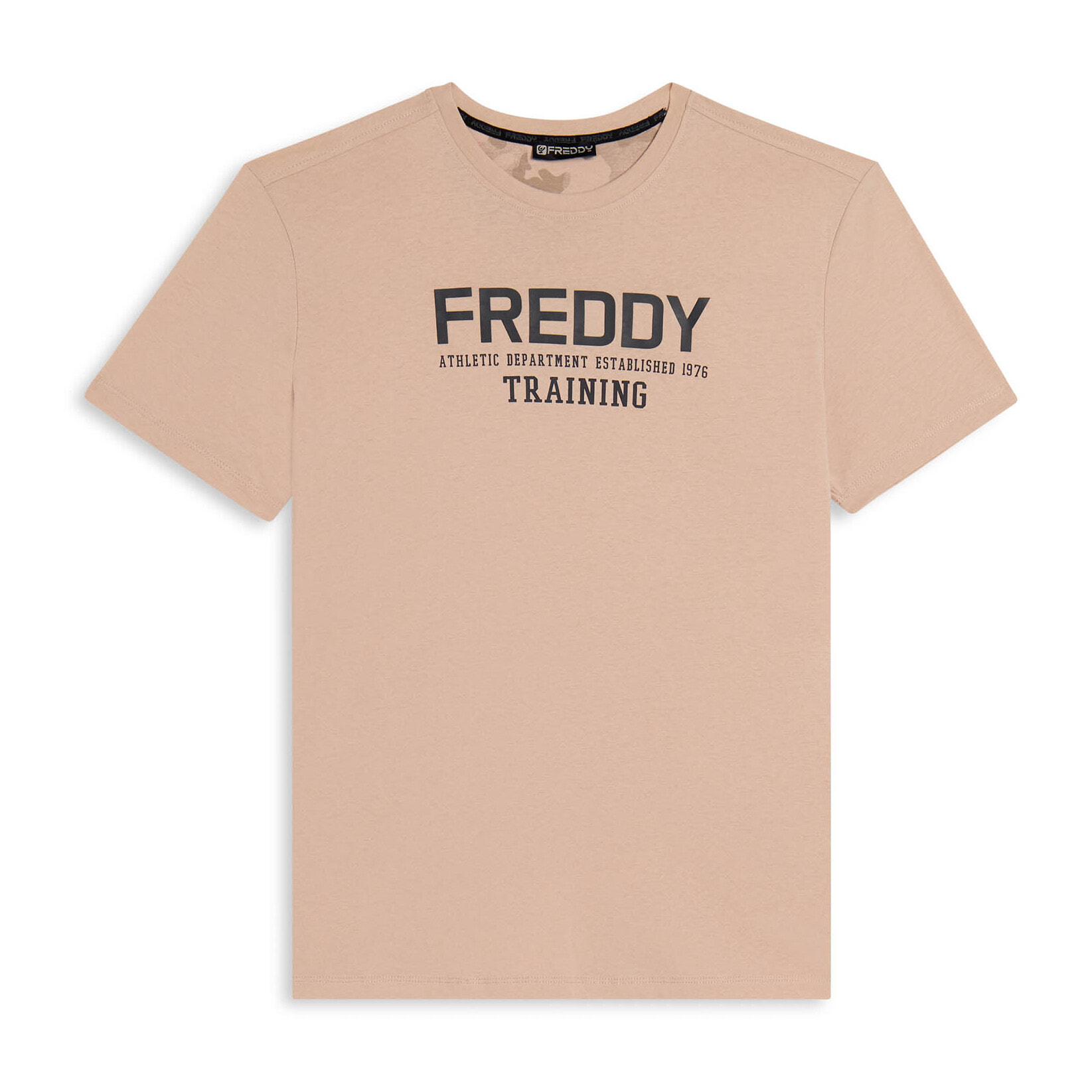 T-shirt con logo centrale e dettaglio camouflage