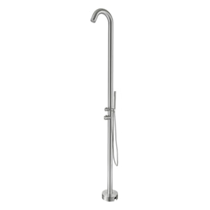 Douche extérieure NATUREL inox 316L 229 cm - douchette à main - piscine & jardin (TS1001)