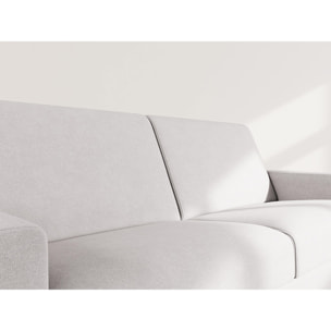 Julia - canapé lit 3 places convertible express couchage quotidien 140 cm matelas 14 cm en tissu - Gris clair