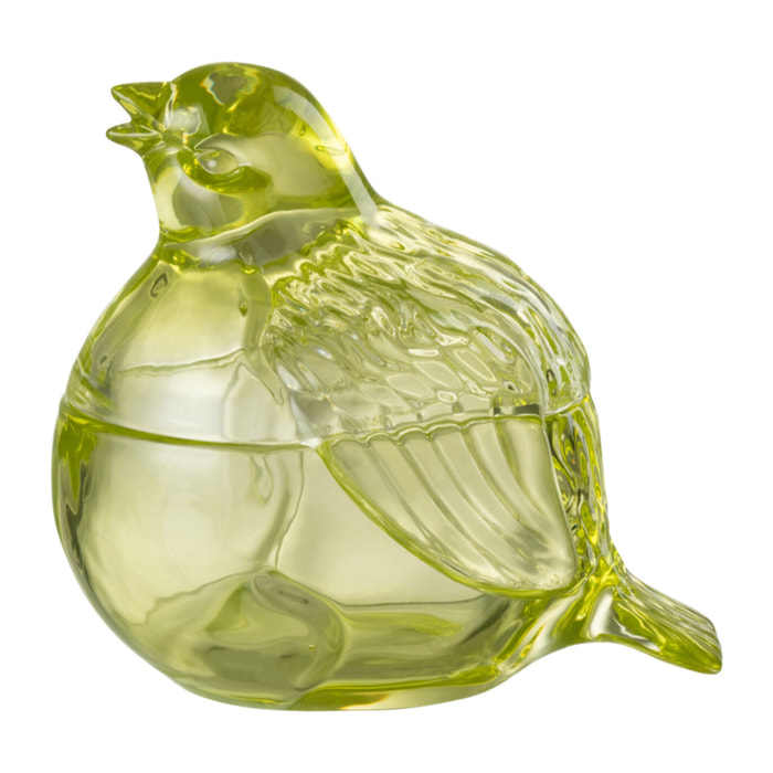 Pot de stockage J-Line Colombe - verre - vert