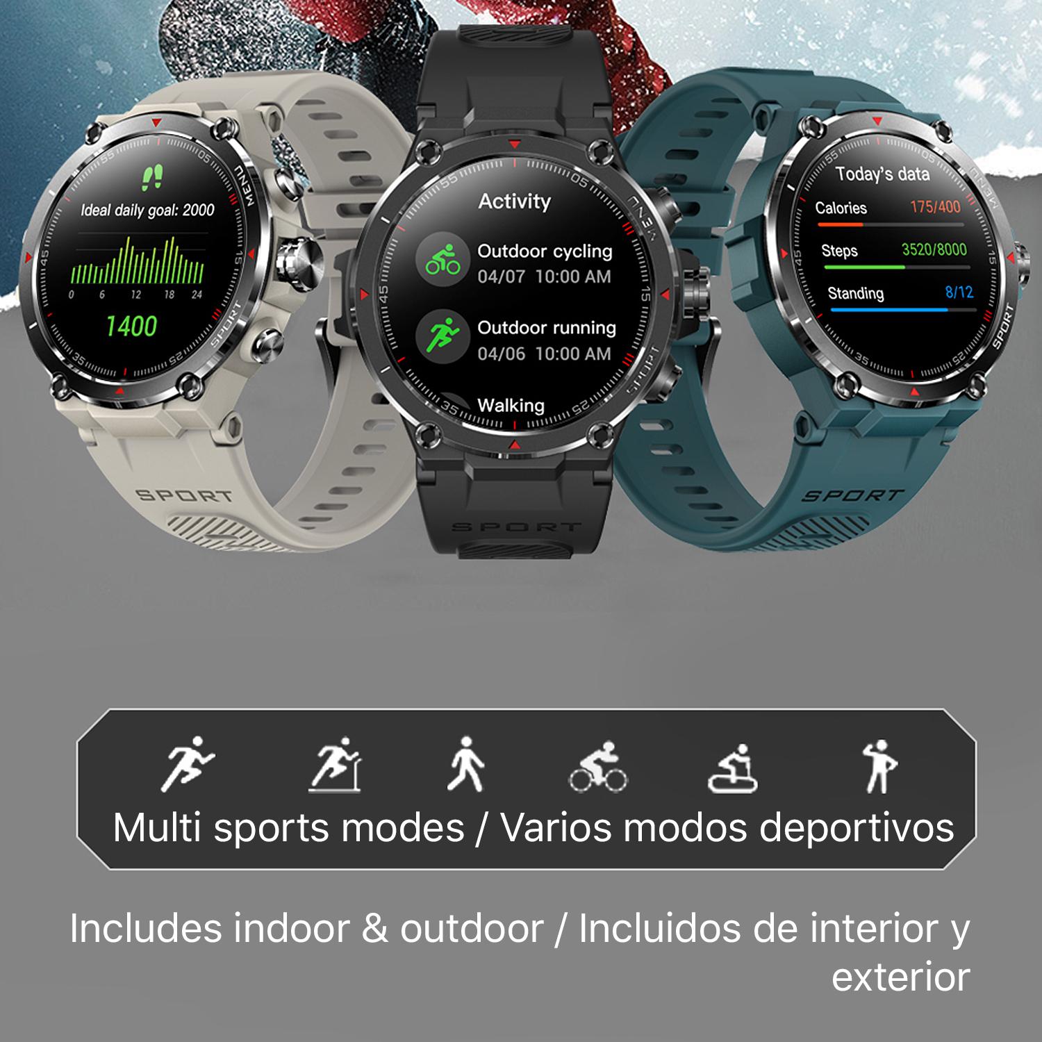 Smartwatch HM03 di grado militare, con GPS a triplo posizionamento. Monitoraggio cardiaco e O2. Notifiche dell'app.