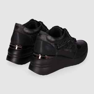 Deportivos de Piel Sintética - Negro - Tacón: 6 cm