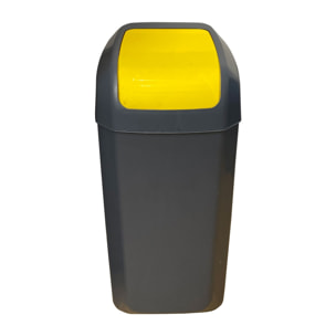 Cubo - papelera con tapa basculante de 15l color amarillo