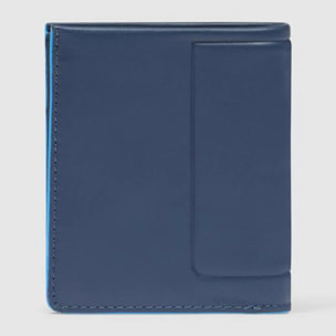 Piquadro Portafogli verticale in pelle con porta monete, porta carte di credito e protezione RFID