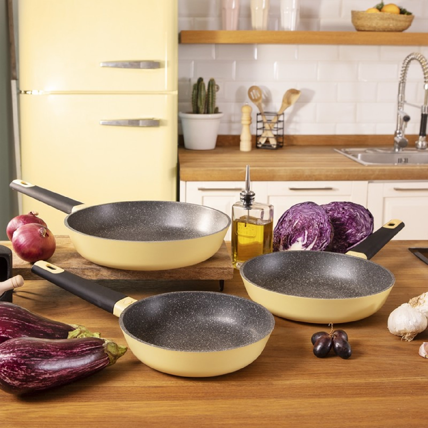Cecotec Set di Padelle Polka Experience 18-22-26 Bucket Set Vulcano