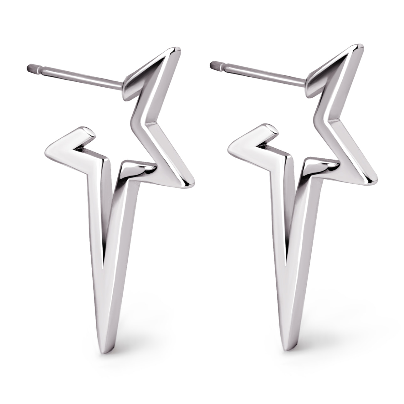Pendientes Star Punk Plata