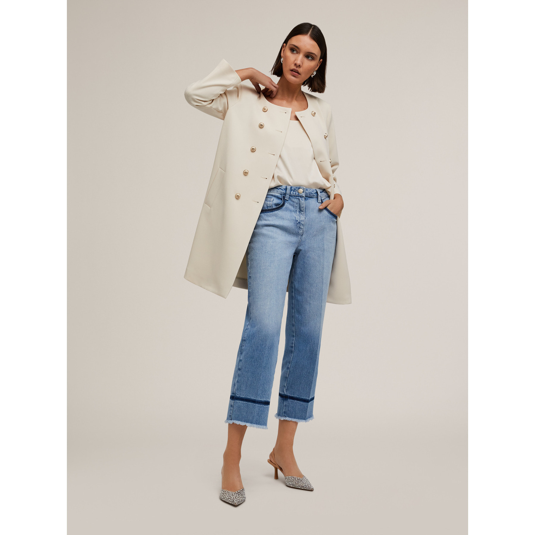 Motivi - Cappotto elegante sfoderato - Bianco