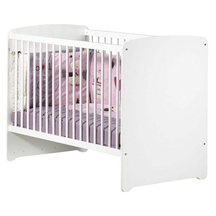 Lit bébé 120x60 en bois en bois blanc