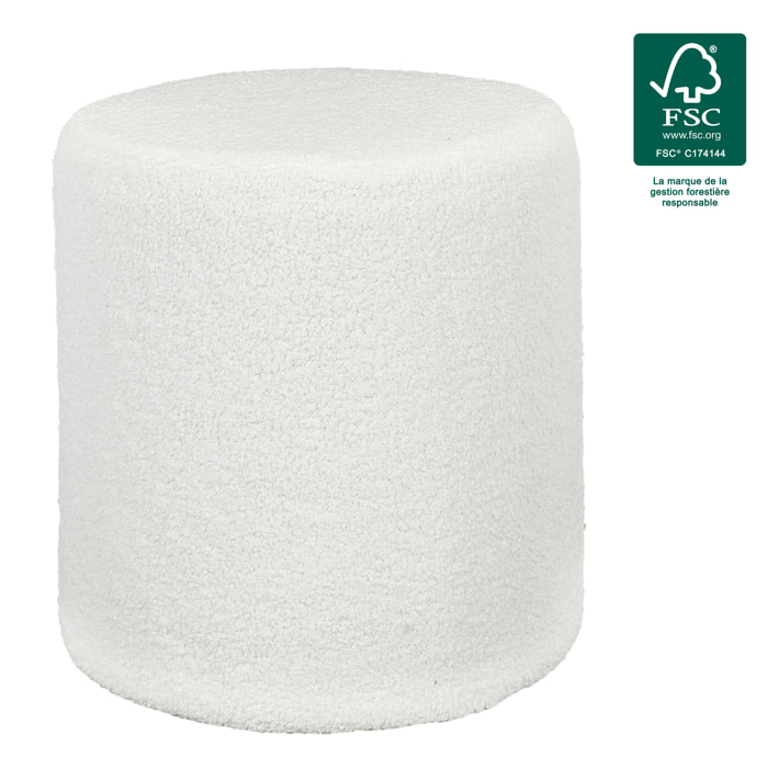 POUF BOUCLETTE BLANC