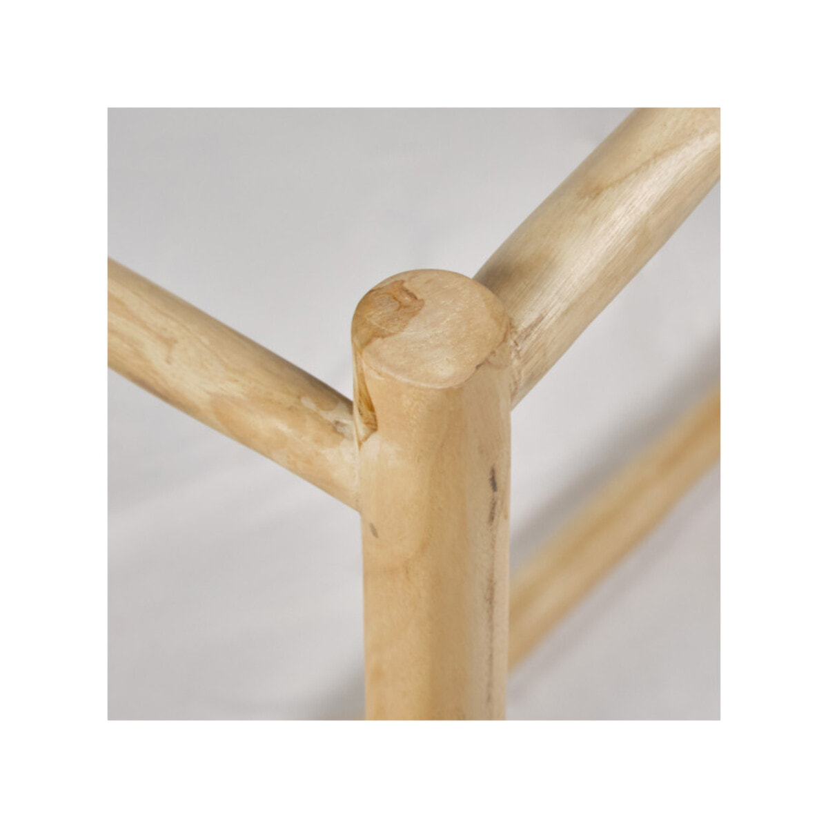 Porte serviettes 90 cm double portant en bois massif de teck - LEON