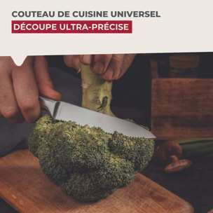 Ensemble de 6 Couteaux de cuisine professionnel 24 cm lame crantée Nirosta Star