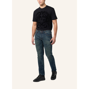 PHILIPP PLEIN Printed Super Straight Cut Jeans Tattoo