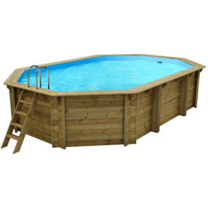 Piscine bois " Cancun " - 6.53 x 4.41 x 1.45 m + Bâche à bulles 180 µ - Bâche hiver 280 g/m²