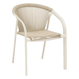 Fauteuil de jardin empilable "Riu" argile & beige aluminium