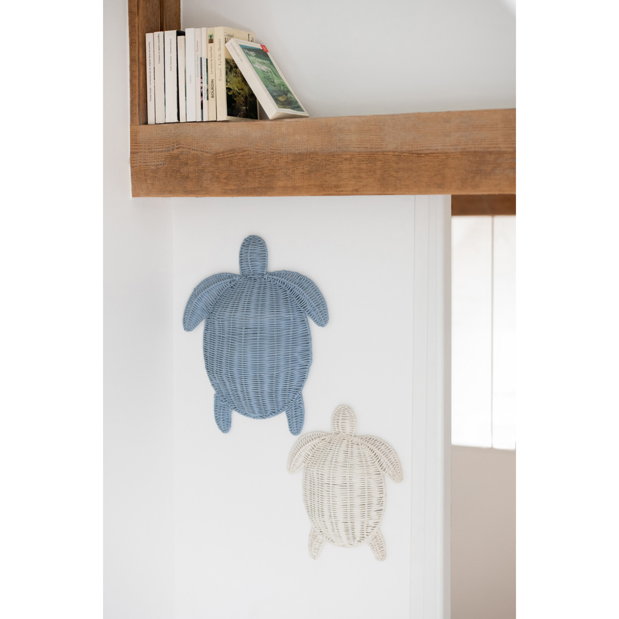 J-Line Décoration Murale Turtle - métal - bleu clair - large