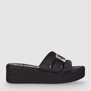 Sandalias de Piel - Negro - Tacón: 5 cm