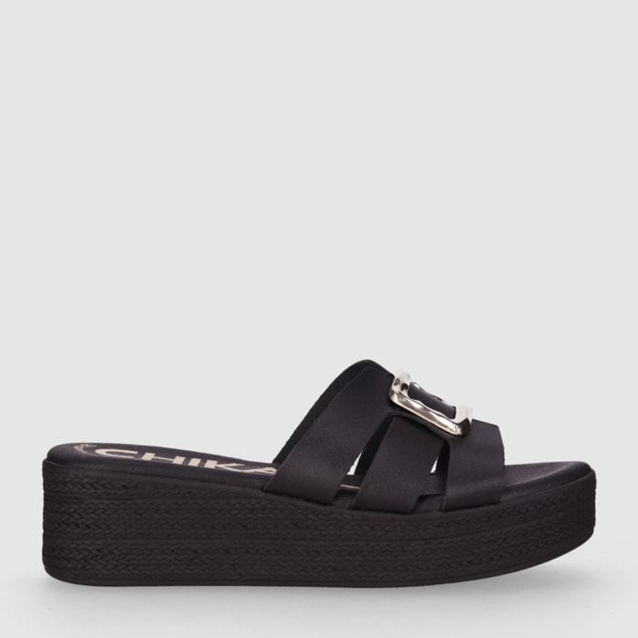 Sandalias de Piel - Negro - Tacón: 5 cm