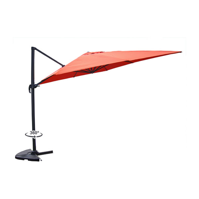 RAFAELA Ensemble parasol  terracotta et 4 dalles à lester