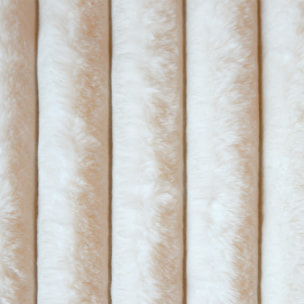 Tissu  côtelé  imitation fourrure - Ecru
