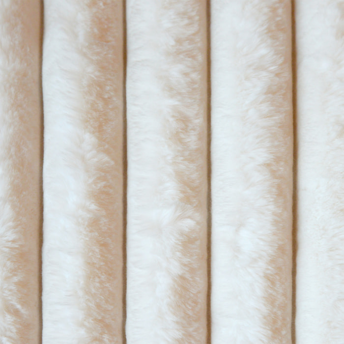 Tissu  côtelé  imitation fourrure - Ecru