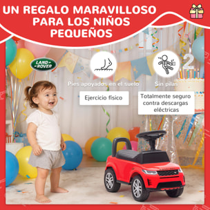 Coche Correpasillos con Licencia de Land Rover, Correpasillos para Niños de 18-36 Meses con Almacenaje, Volante, Bocina, Sonidos de Motor, 65,5x28x42 cm, Rojo
