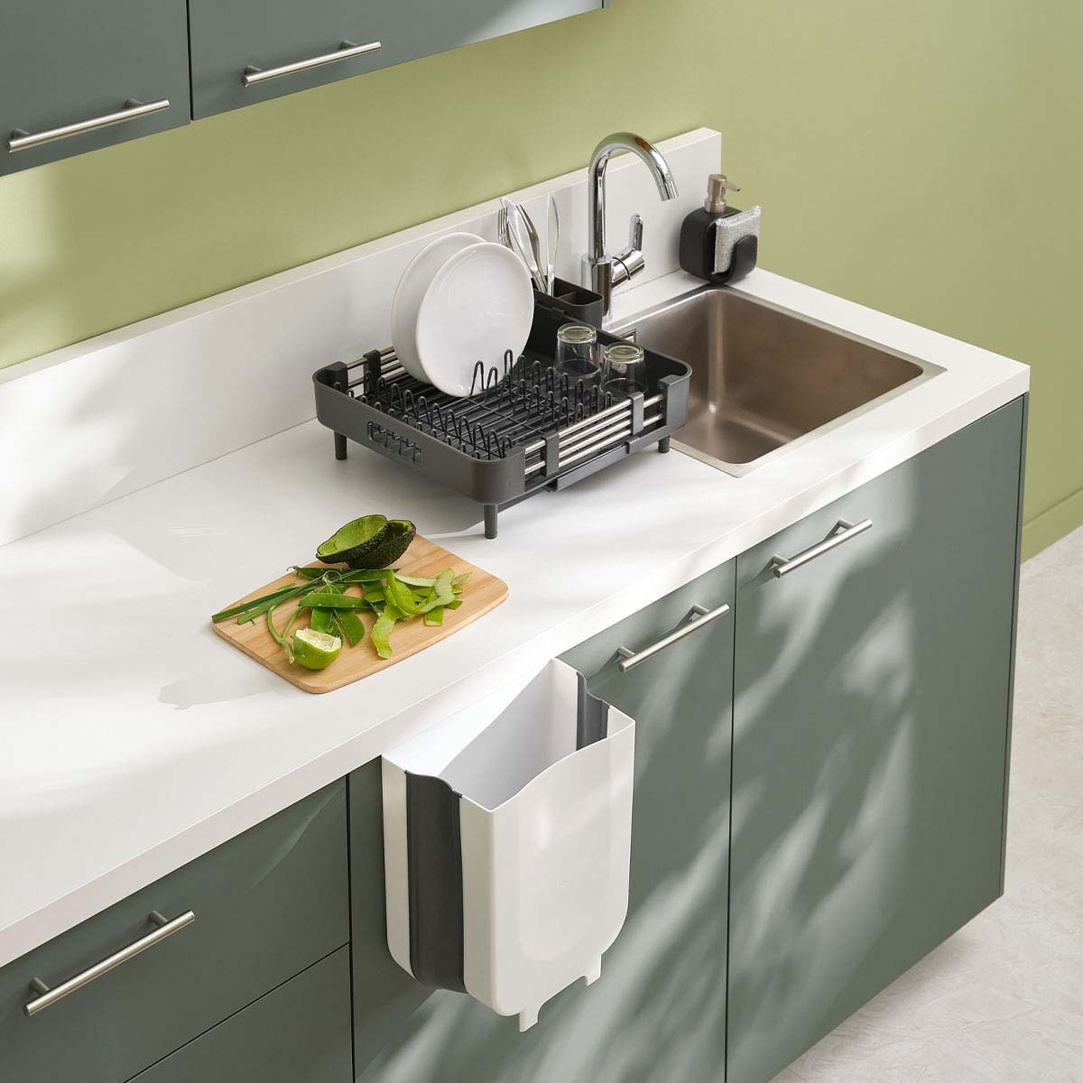 Égouttoir extensible 12 assiettes Gris Etira