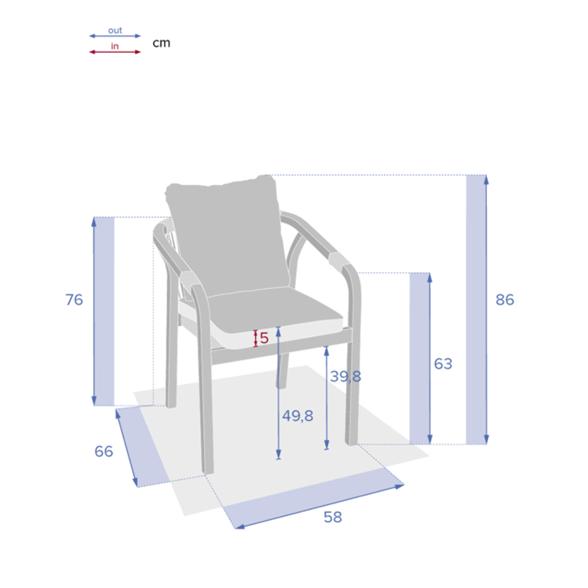 Fauteuil de jardin "Papouasie" vert olive en acacia