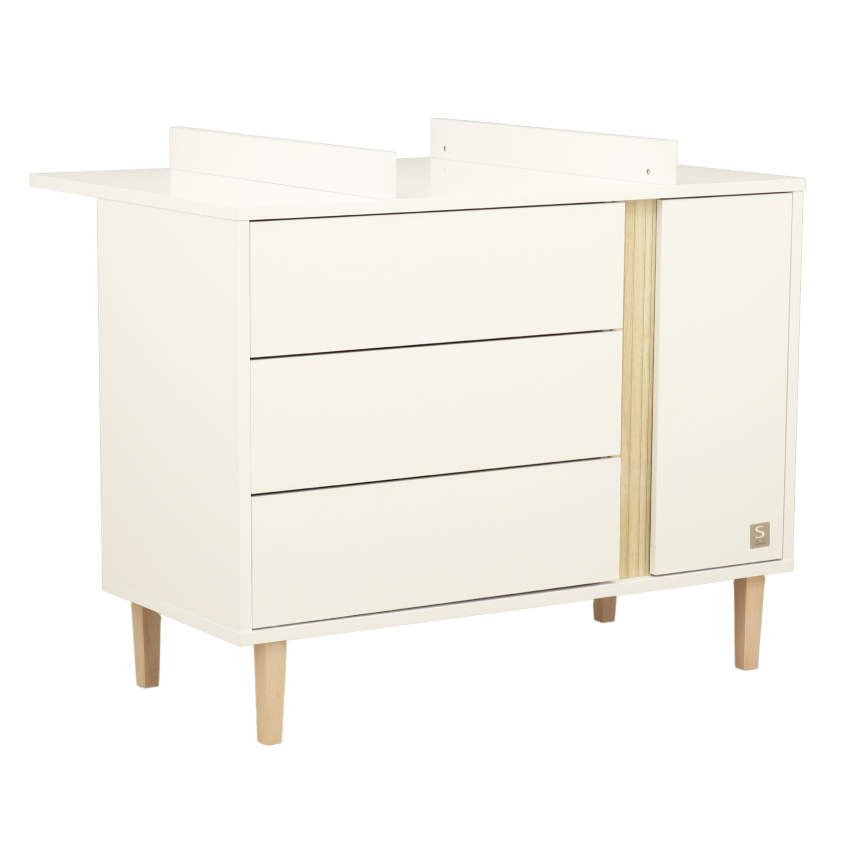 Commode 3 tiroirs et 1 porte pieds bois