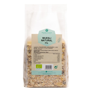 PLANETA HUERTO | Muesli Natural con Pasas Sultanas ECO 500 g – Mezcla Nutritiva de Cereales Integrales, Frutos Secos y Pasas Ecológicas para un Desayuno Energético y Rico en Fibra