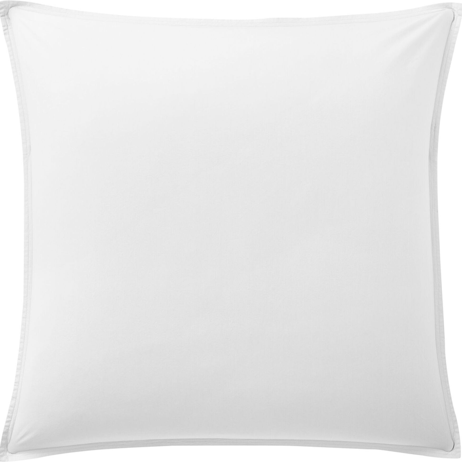 Paire de Taies D'oreiller 100% percale Coton LavÉ 80fils Blanc
