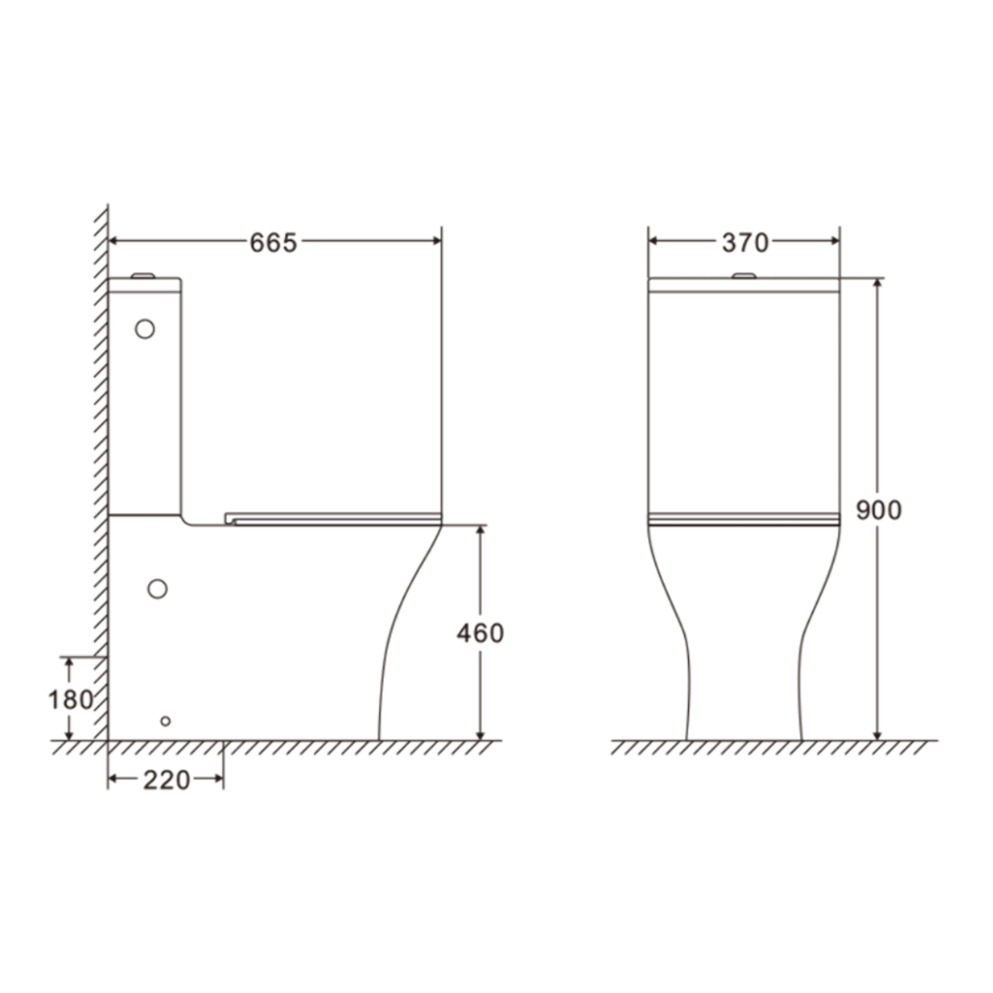 Brevis Combi WC à poser sans bride en céramique compatible PMR avec abattant SoftClose, blanc (SATBRE033RREXVPP)