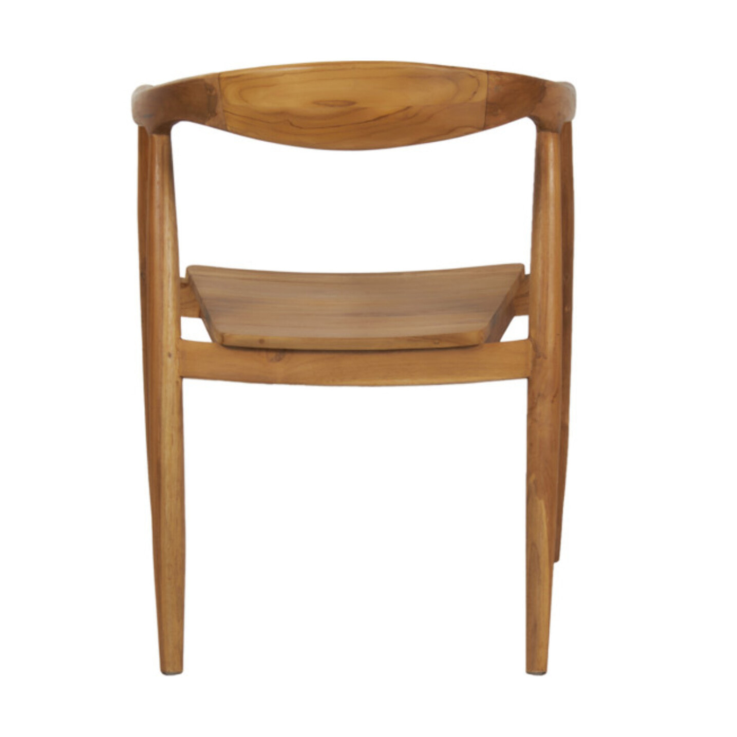 Chaise à accoudoirs en bois massif de teck exotique foncé - DAVAO
