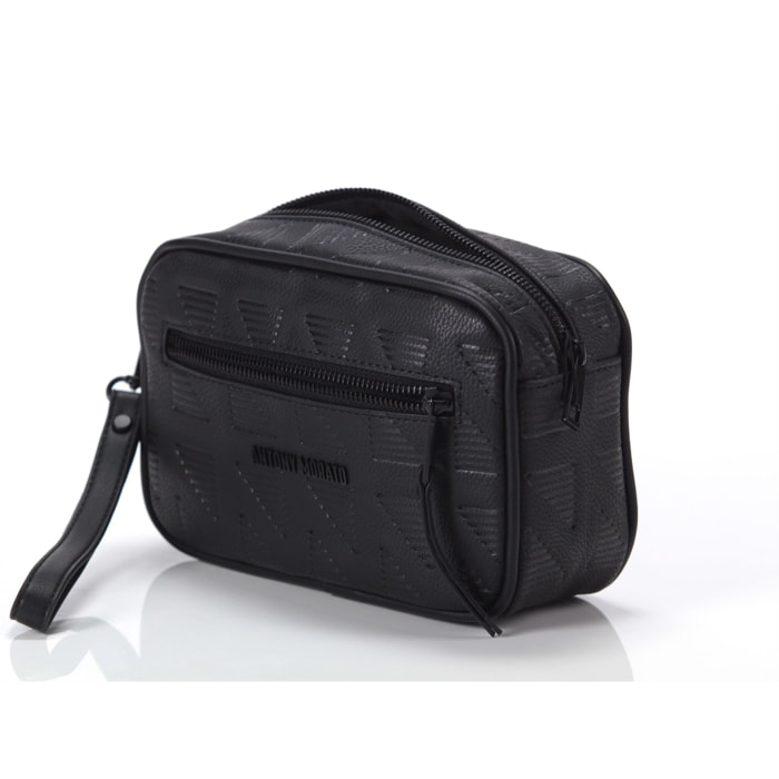 Borse Antony Morato Pouch In Tumbled Pu Stampato Nero Nero