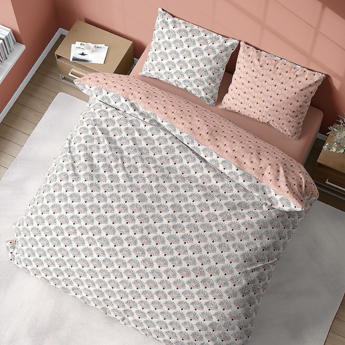 Parure Housse De Couette 3pcs 100% Coton Bio 57 Fils Mille