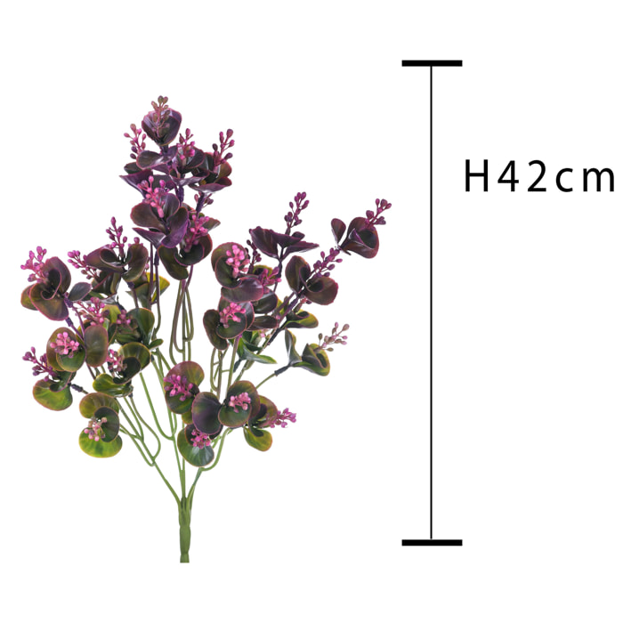 Eucalipto Plastificato - Pezzi 4 - 25X42X25 - Colore: Rosso - Bianchi Dino - Piante Artificiali