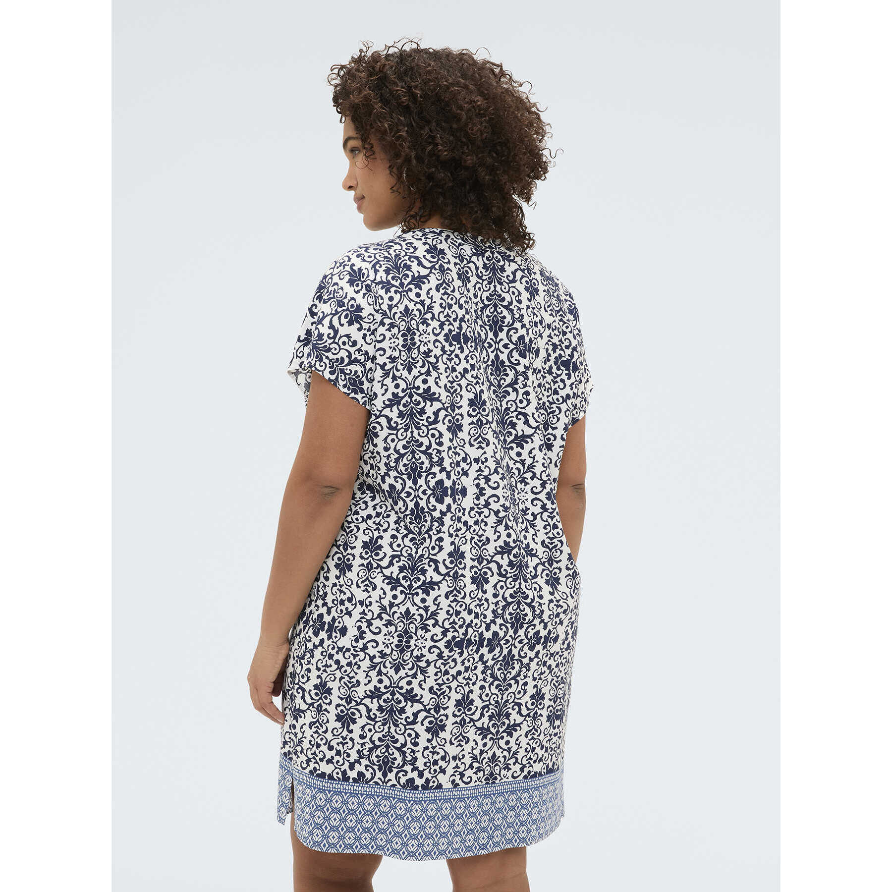 Fiorella Rubino - Vestido corto en viscosa con estampado - Azul