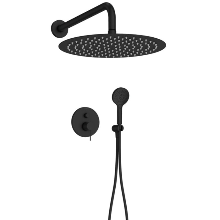 Colonne de douche encastrée mécanique Metro noir mat
