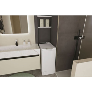 Lave linge top CANDY TCA474TM5-S - 7 kg - 1400 tr/min - Classe A - Moteur induction - Connecté