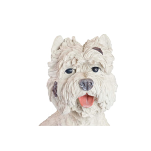 Figura Perro Westie Resina Beige 26x17x31 Cm