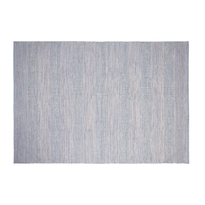 DISEGUAL - TAPPETO MELANGE' LANA E COTONE TONI BEIGE/BLUE - misura 140X200X0,5