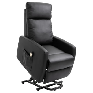 Sillón Levanta Personas Sillón Relax Eléctrico Sillón Elevador Reclinable 145° con Control Remoto Reposapiés para Personas Mayores 67x95x105 cm Negro