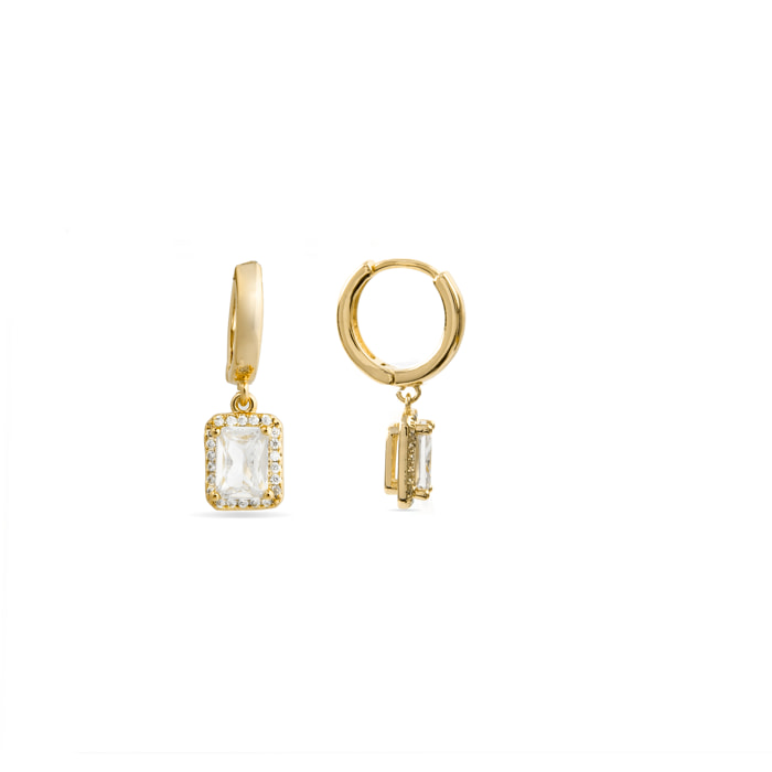 Pendientes de Circonita Brillante acabados en oro amarillo de 18k