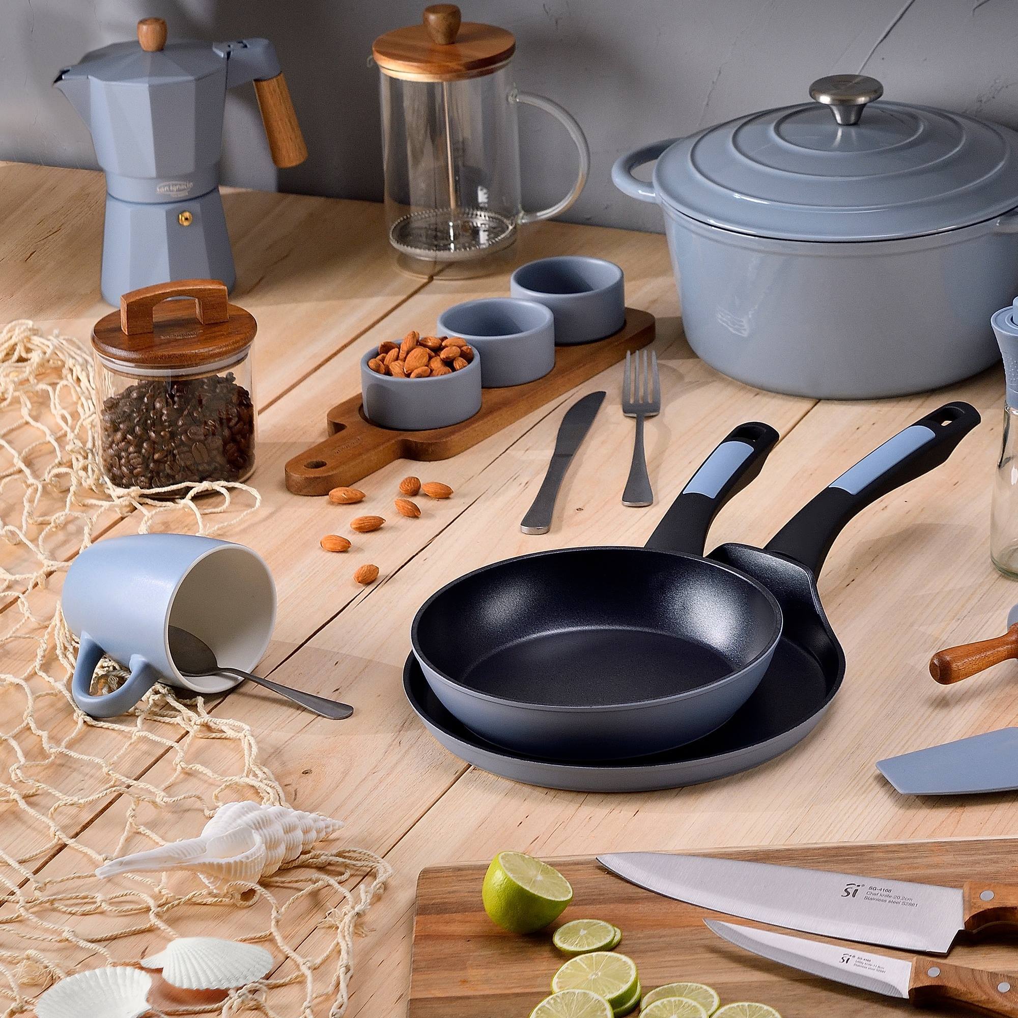 Set de botes 400ml + 500ml san ignacio vidrio de borosilicato y tapas de madera de acacia