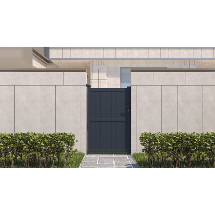 Portillon aluminium "Maurice" - 101.2 x 155.9 cm - Gris
