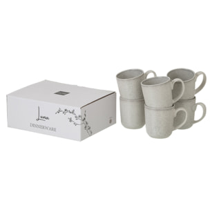 J-Line Tasse Luna - céramique - gris clair - 2 pièces