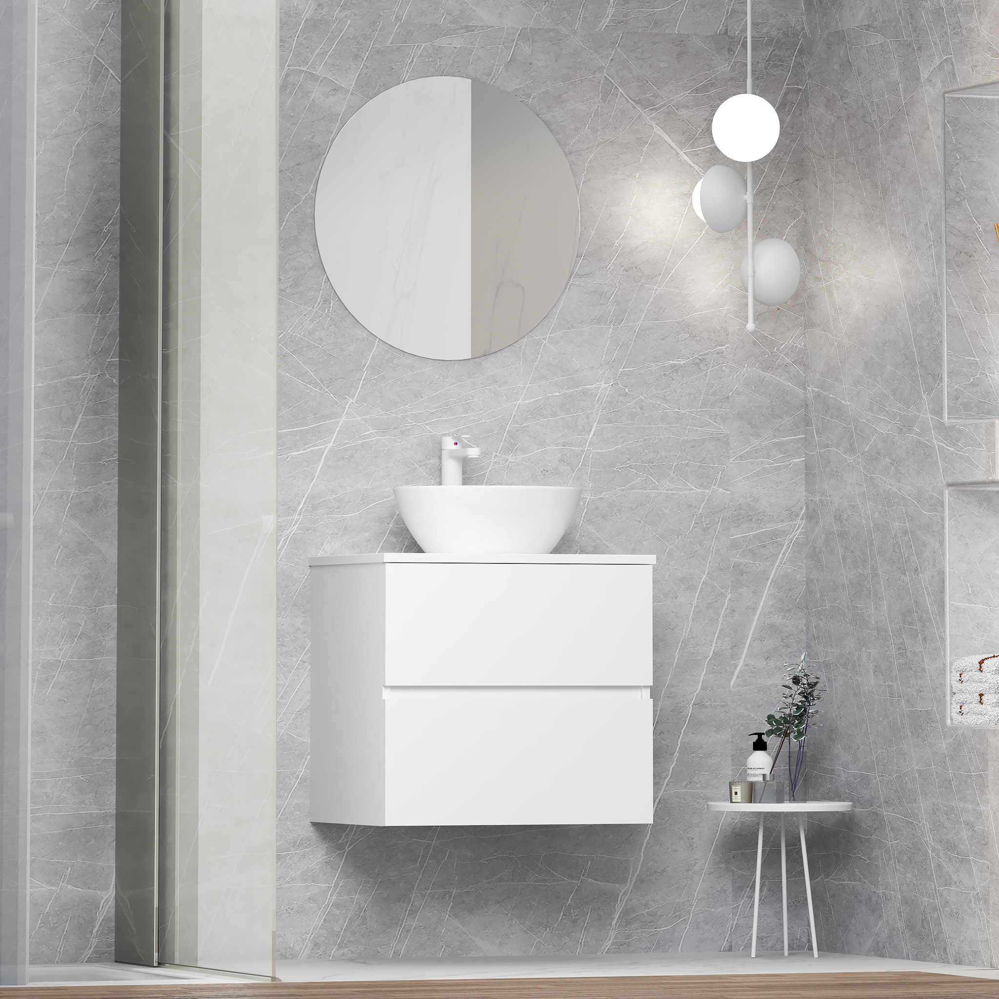 Conjunto de baño MONO Alday; 60cm, Blanco